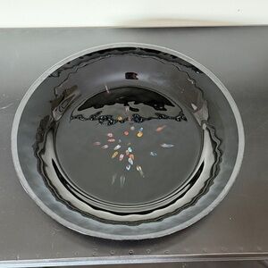 Crate & Barrel 16 inch Elegant Black Decorative Bowl